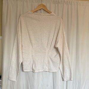 Pilcro Cream Long Sleeve Sweatshirt